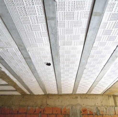 Forro de laje treliçada com EPS visto por baixo